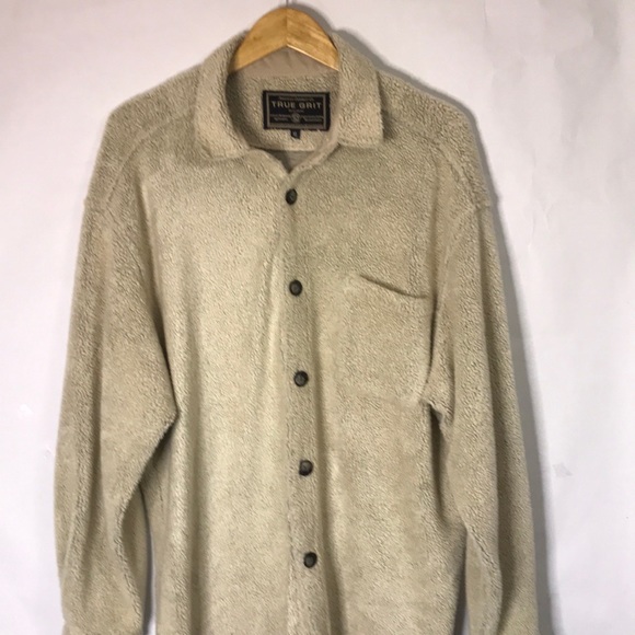 True Grit Other - True Grit Men's Sherpa Fleece Button Front Shirt Beige (1 Front Pocket ) XL